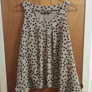 Zak and Rachel BabyDoll shirt brown polka dots